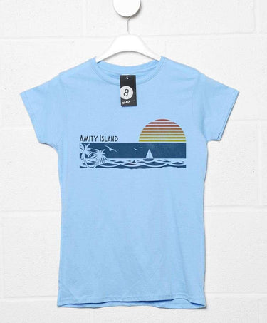 Amity Island Fitted Womens T-Shirt 8Ball